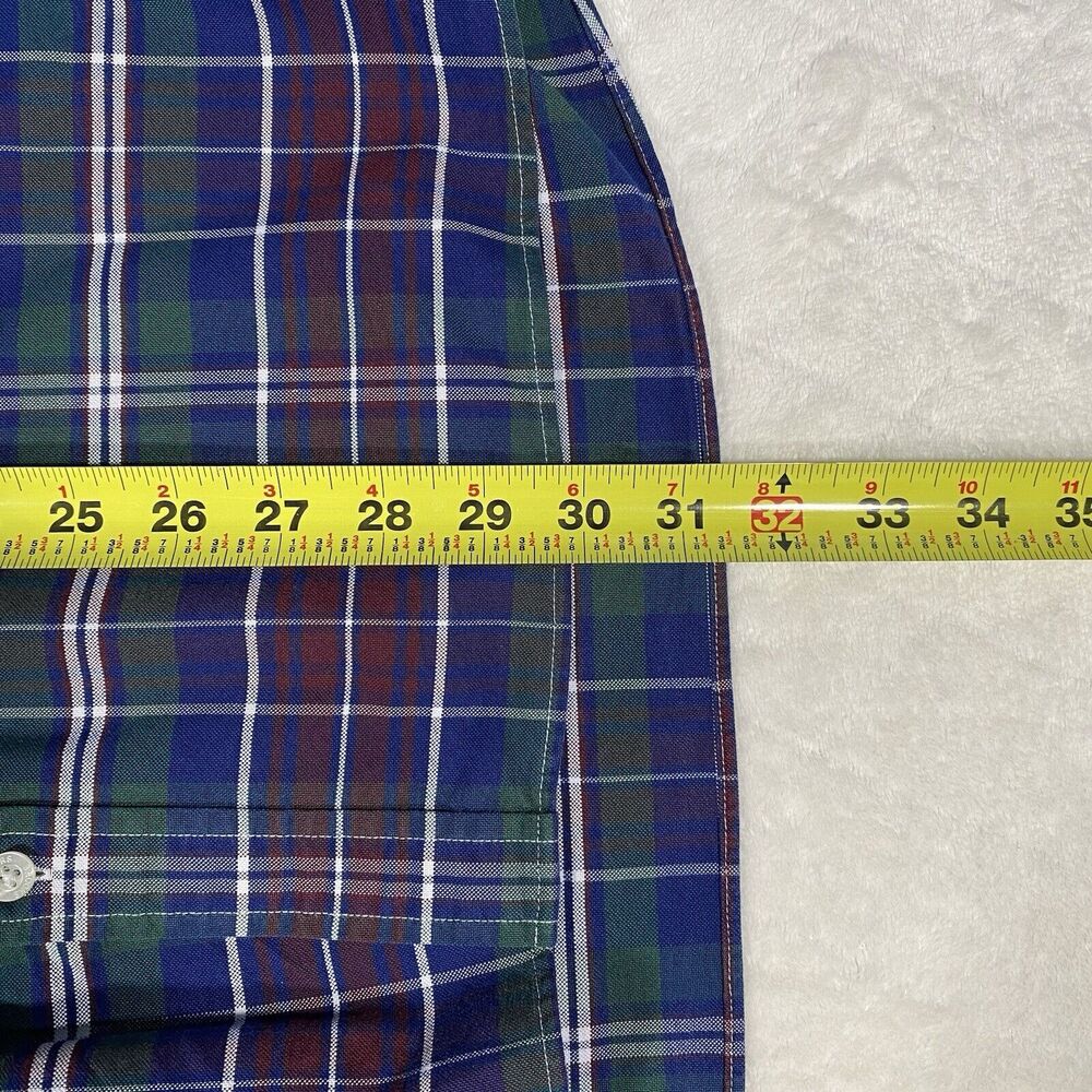 Brooks Brothers Button Down Plaid Shirt Blue Green Red Cotton Classic Men's XL - Picture 7 of 9